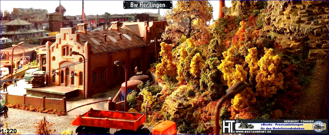 Bäume Herbstlaub Hang 1:220 Modelbahnanlage
